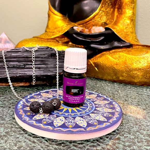 Young Living Jewelry - Young Living Hope Oil 5 ml Bottle with Lava Rock Diffuser…